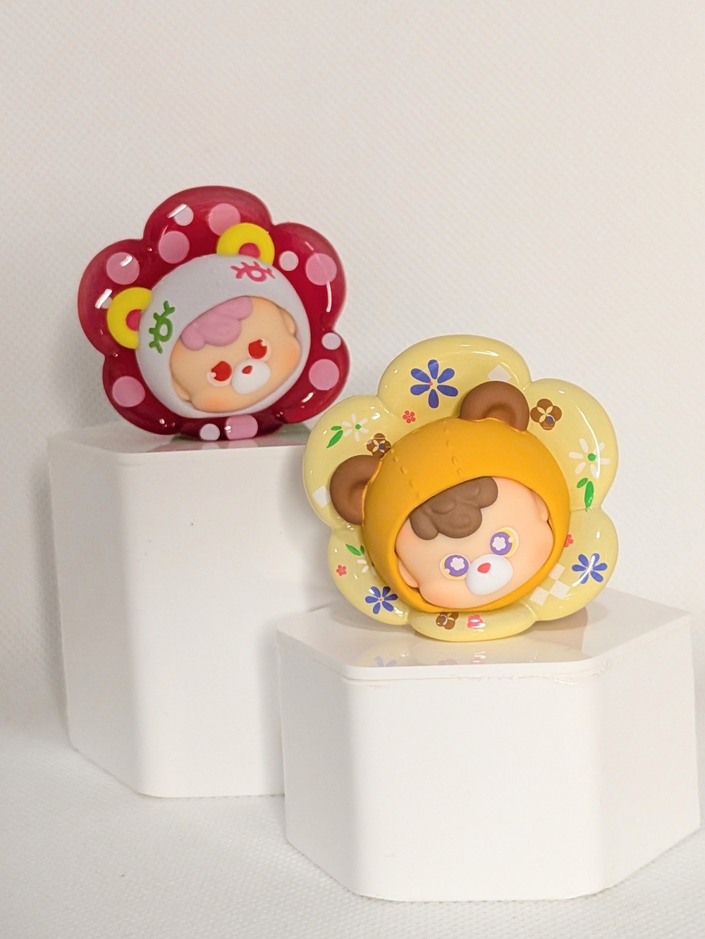 Cute Flower Bear Toy Figurine - Yellow